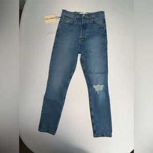 NWT GRLFRND Super High Rise Stretch Slim Crop